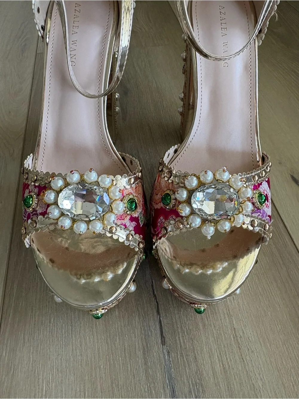 Azalea Wang Cici Embellished Platform Heels | NEW in box